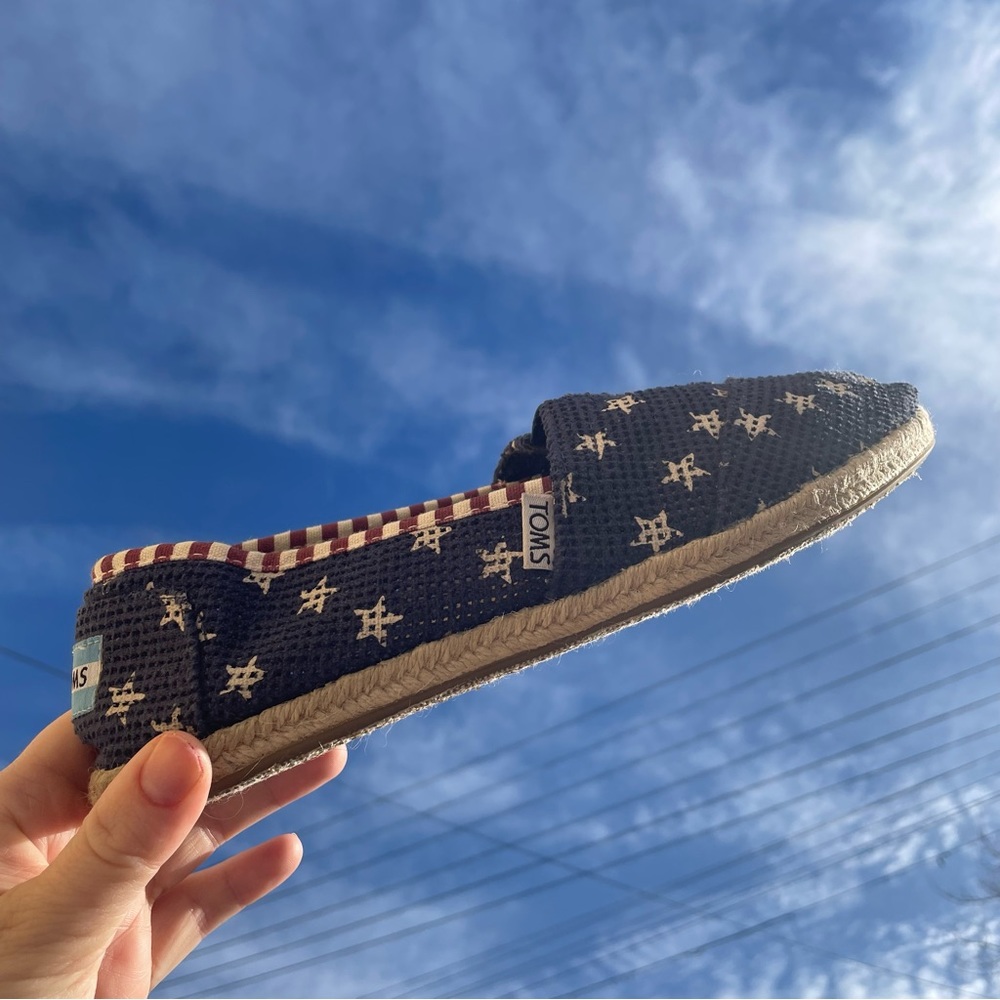 Toms Red, White & Blue Slip On Shoes
